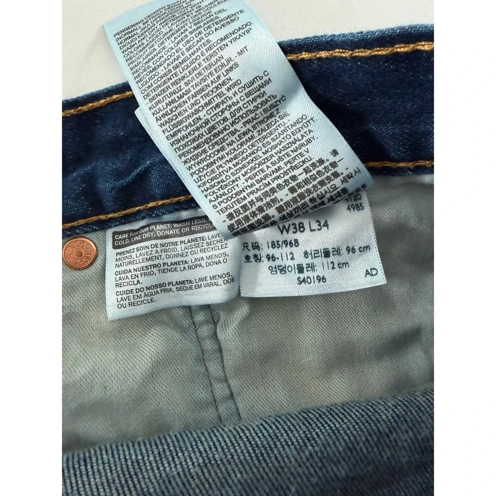 Levi's 501 Men's Denim Jeans 38X34 Button Fly Straight Leg Red Tab